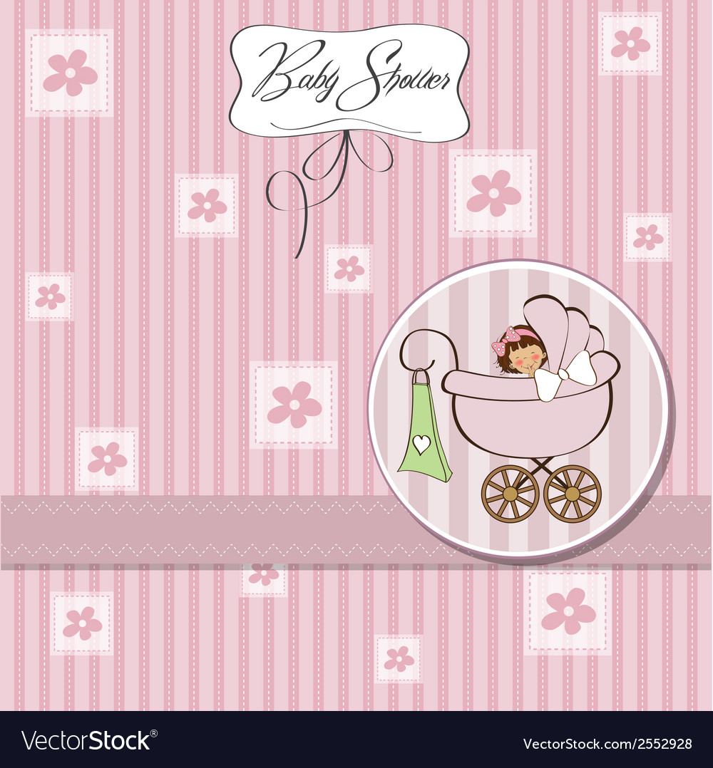 Baby girl announcement card.