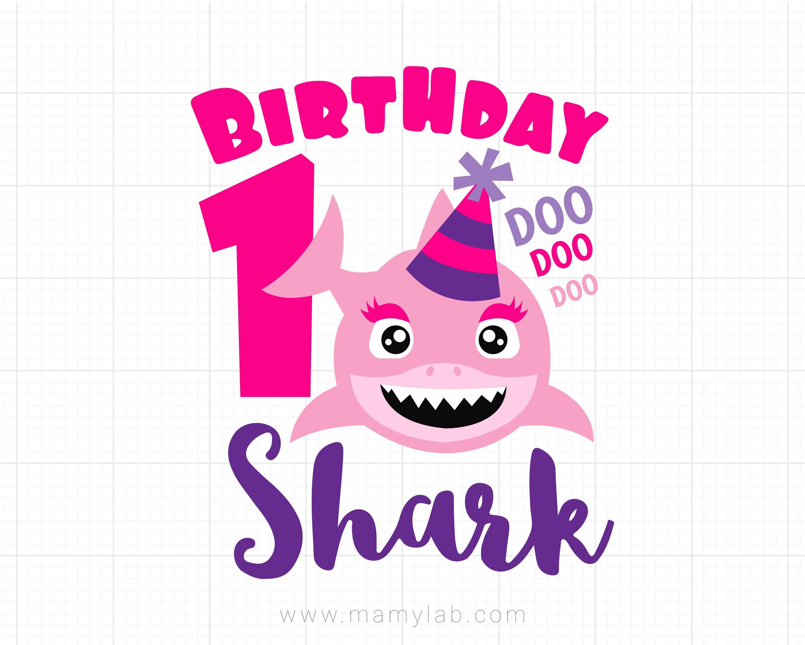 Download Baby Shark Birthday Svg - Layered SVG Cut File
