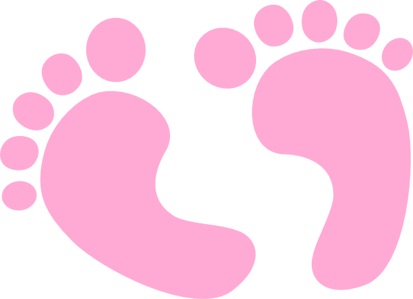 Baby girl footprints clip art.