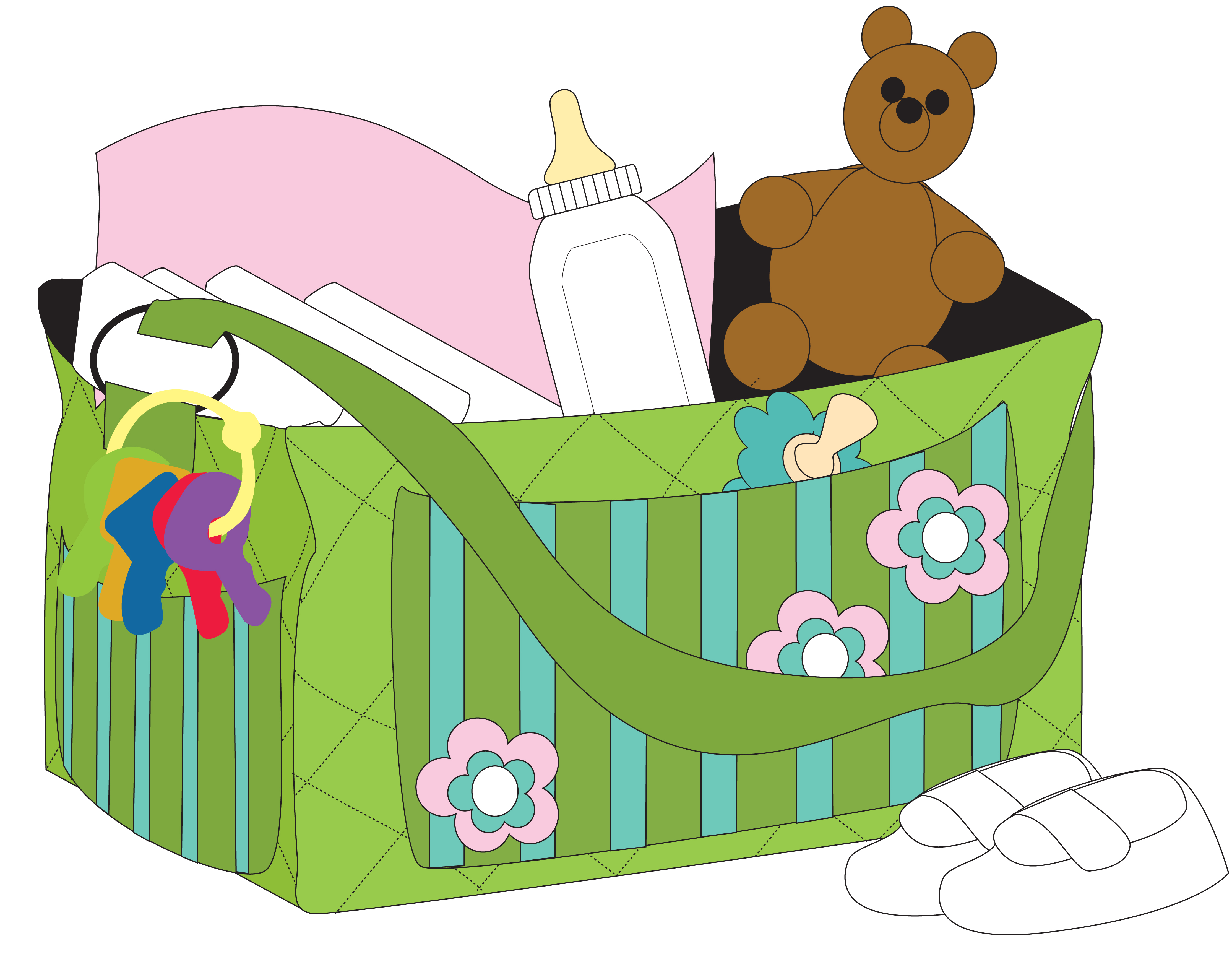 baby girl diaper bag clipart 10 free Cliparts | Download images on ...