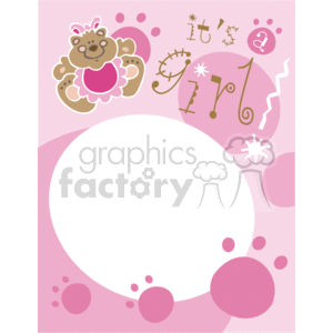 Baby girl picture frame clipart. Royalty.