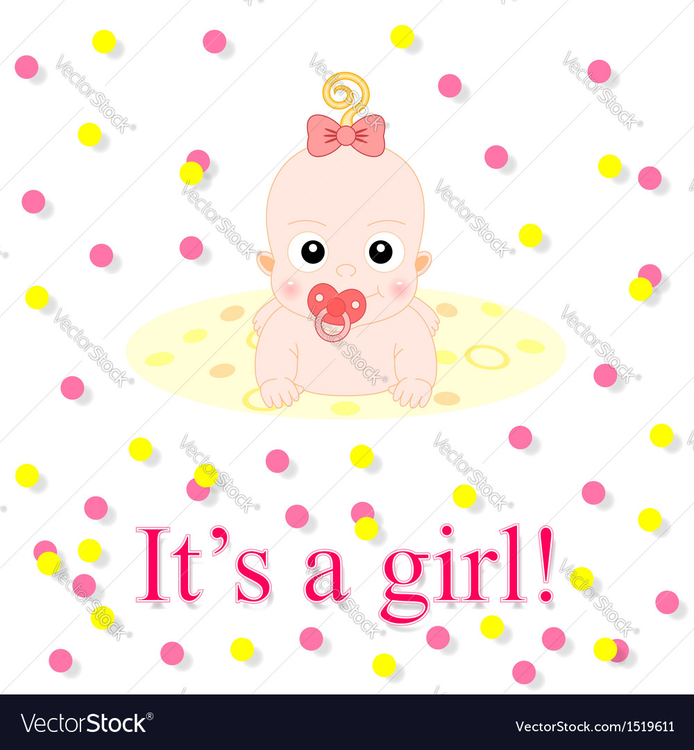 Baby girl announcement template clipart images gallery for.