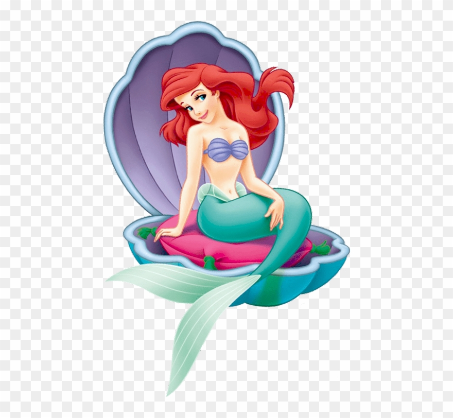 Little Mermaid In A Shell Clipart (#4930497).