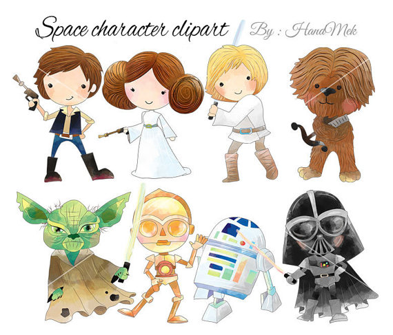 Space character clipart set 1 PNG file.