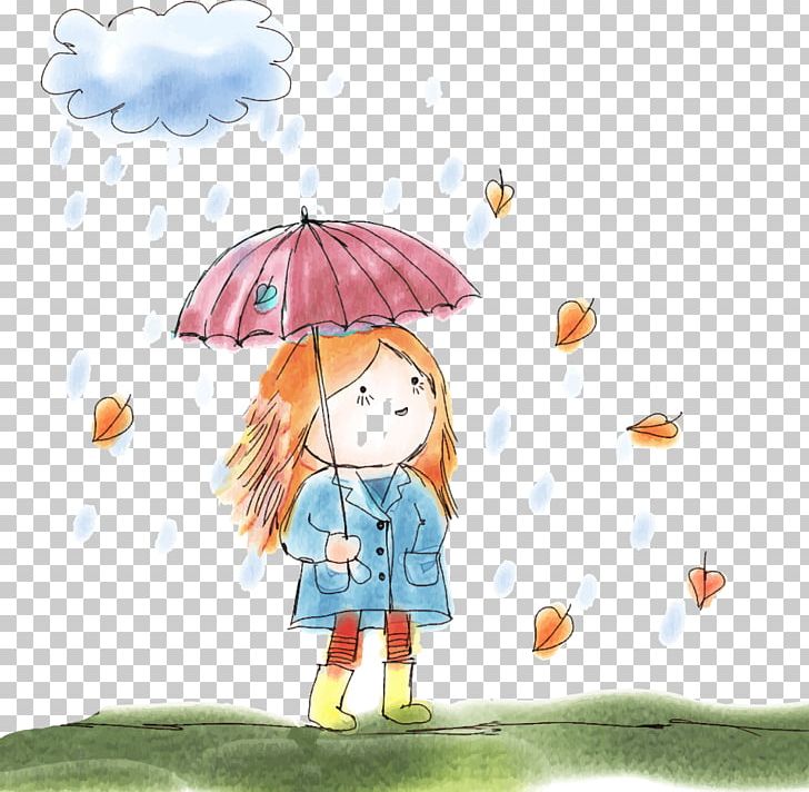 Child Drawing Umbrella Stock Illustration PNG, Clipart.
