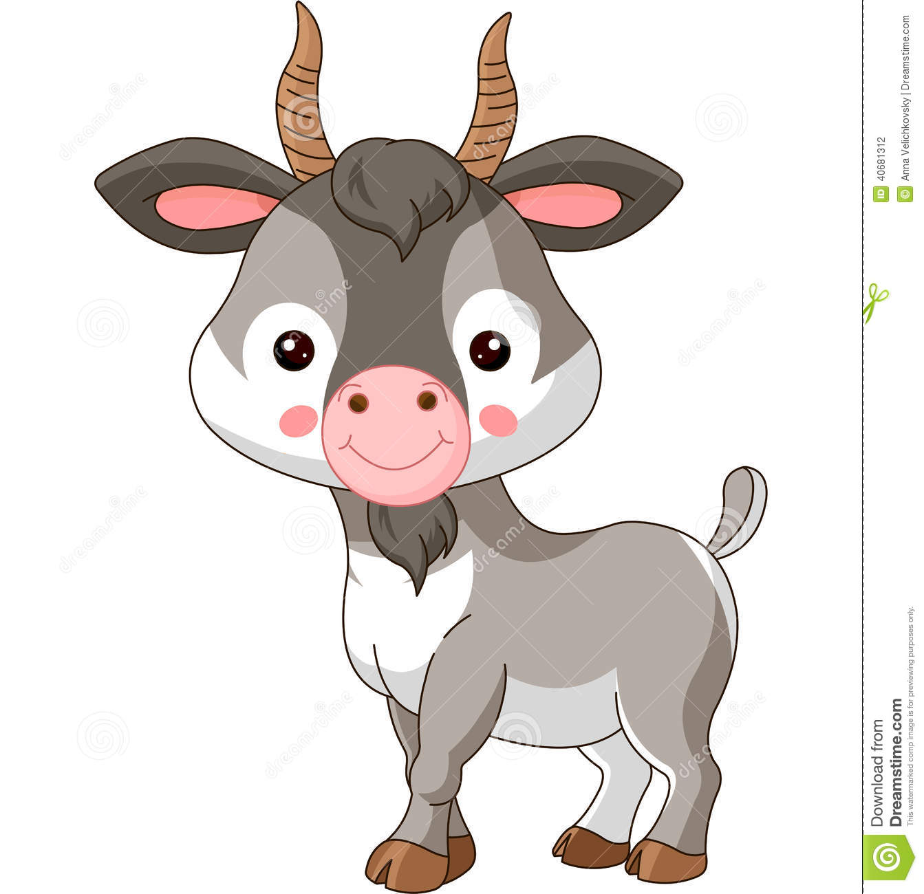 Cute Baby Goat Clipart.