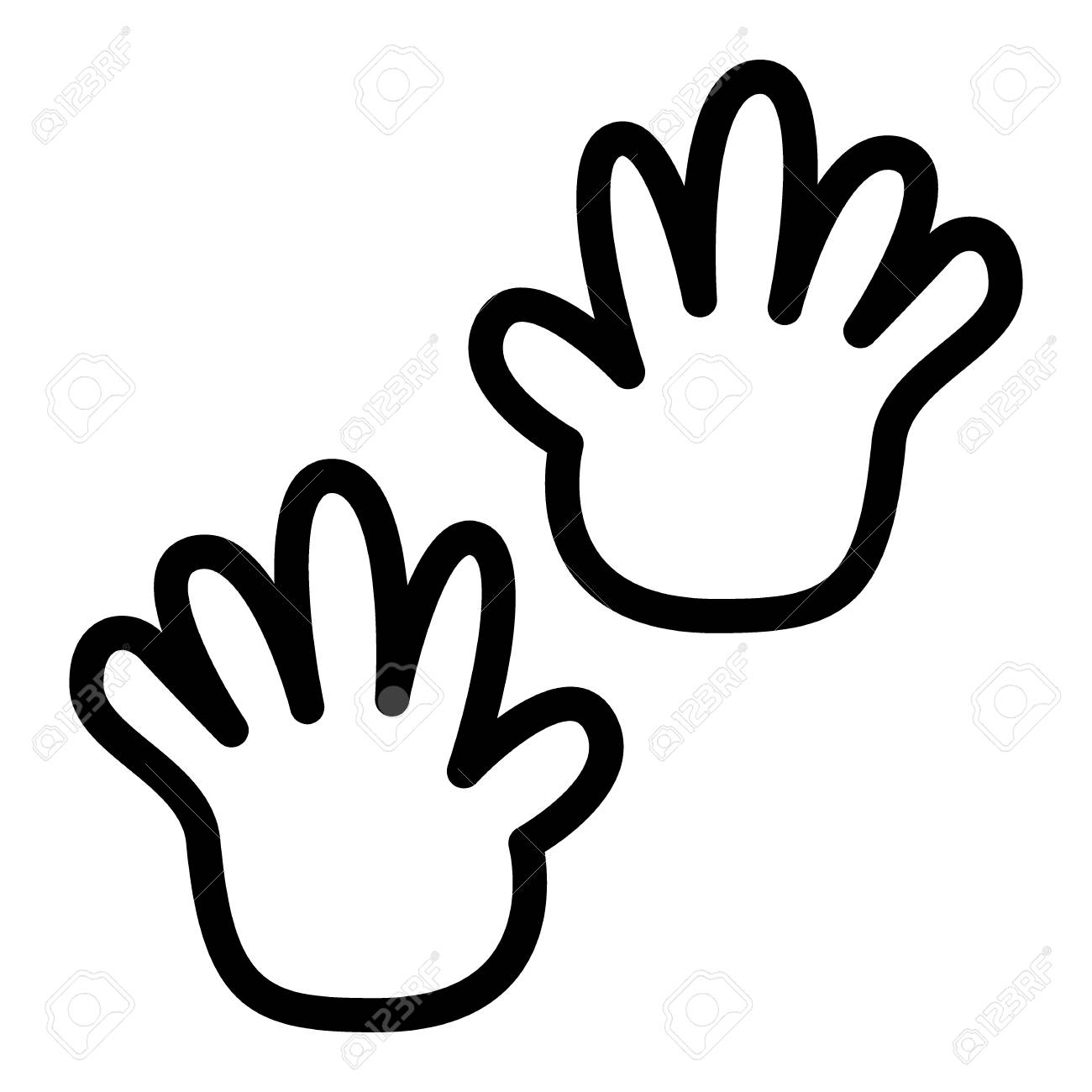 Baby hands line icon. Baby hand prints vector illustration isolated...