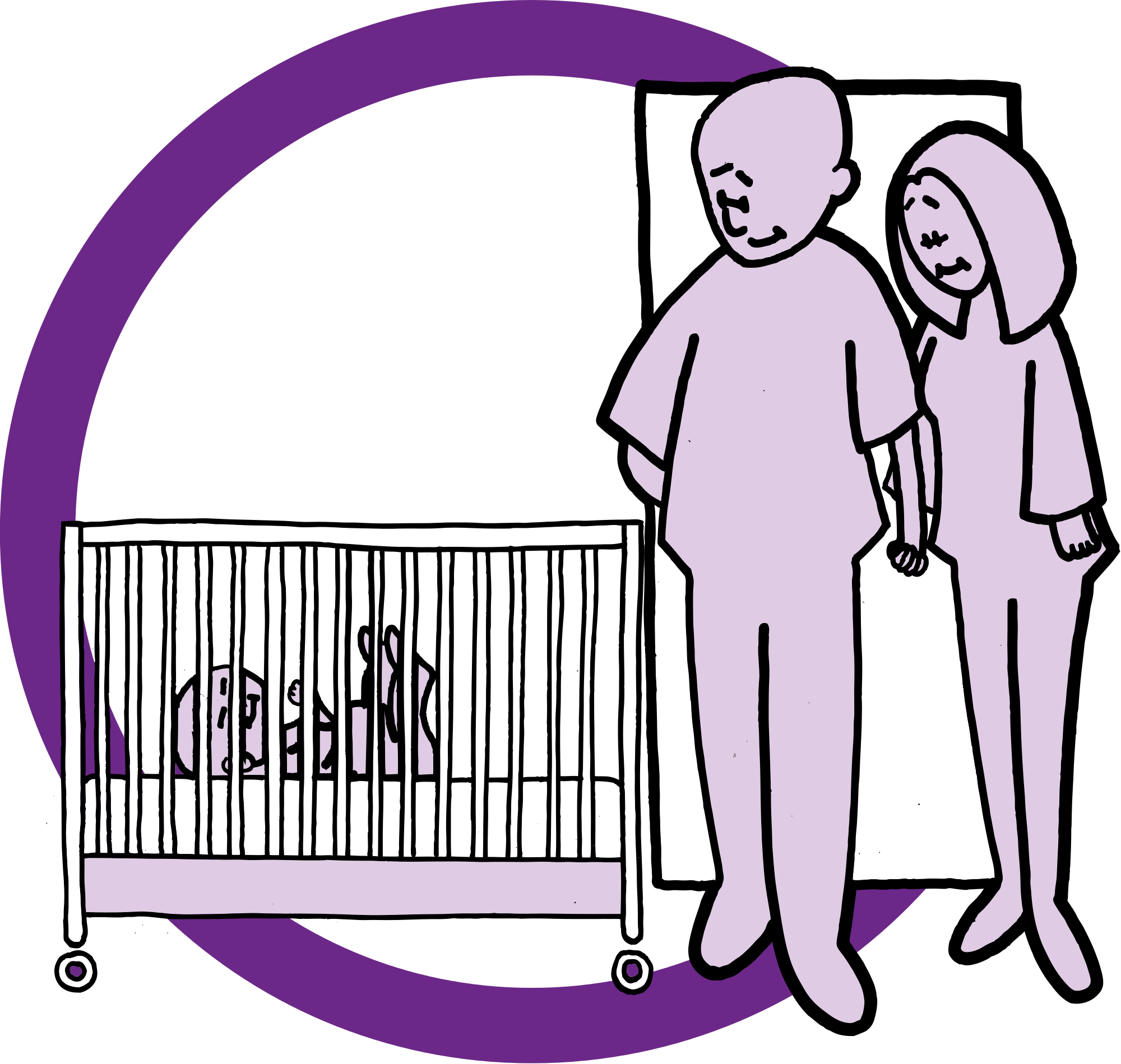 Baby In Crib Clipart.