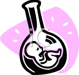 A Fetus In a Test Tub Clipart Picture.
