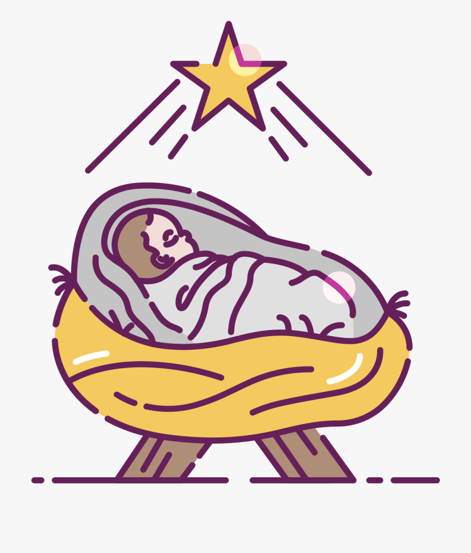 Baby Jesus In A Manger Clip Art.
