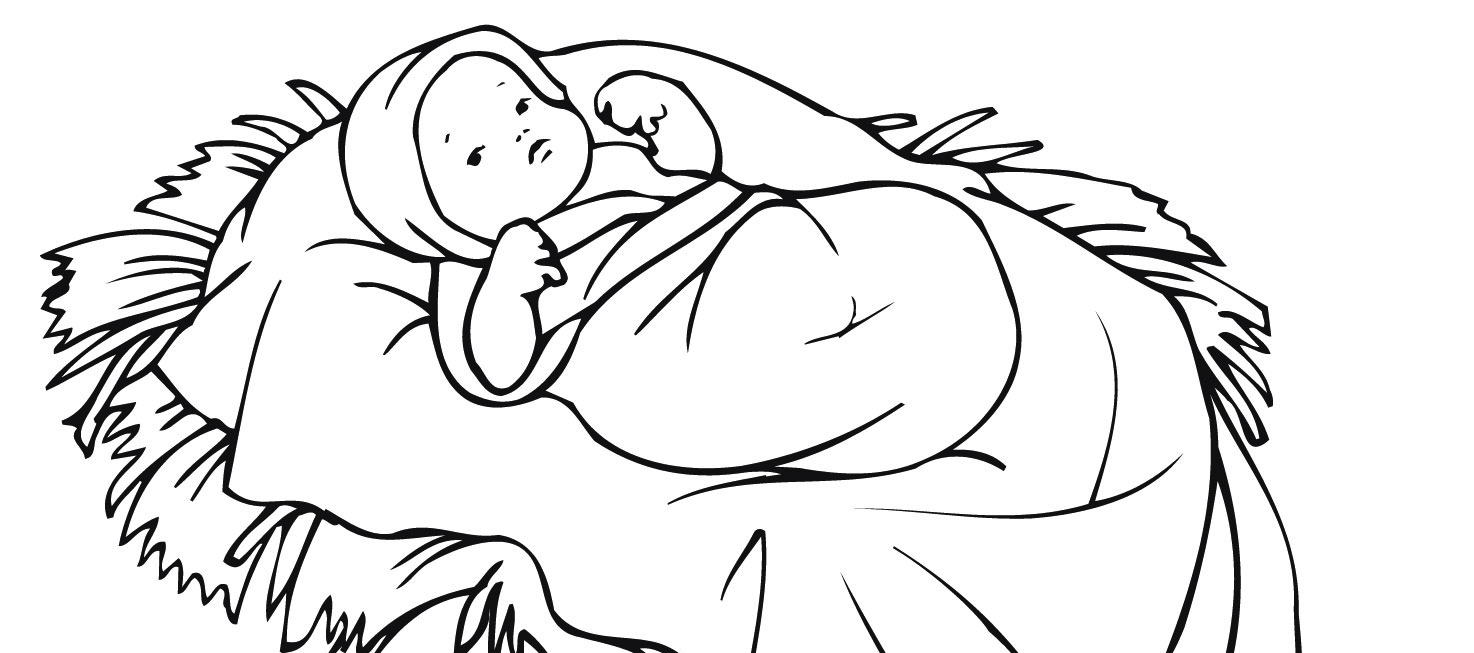 Baby jesus clipart black and white 2.