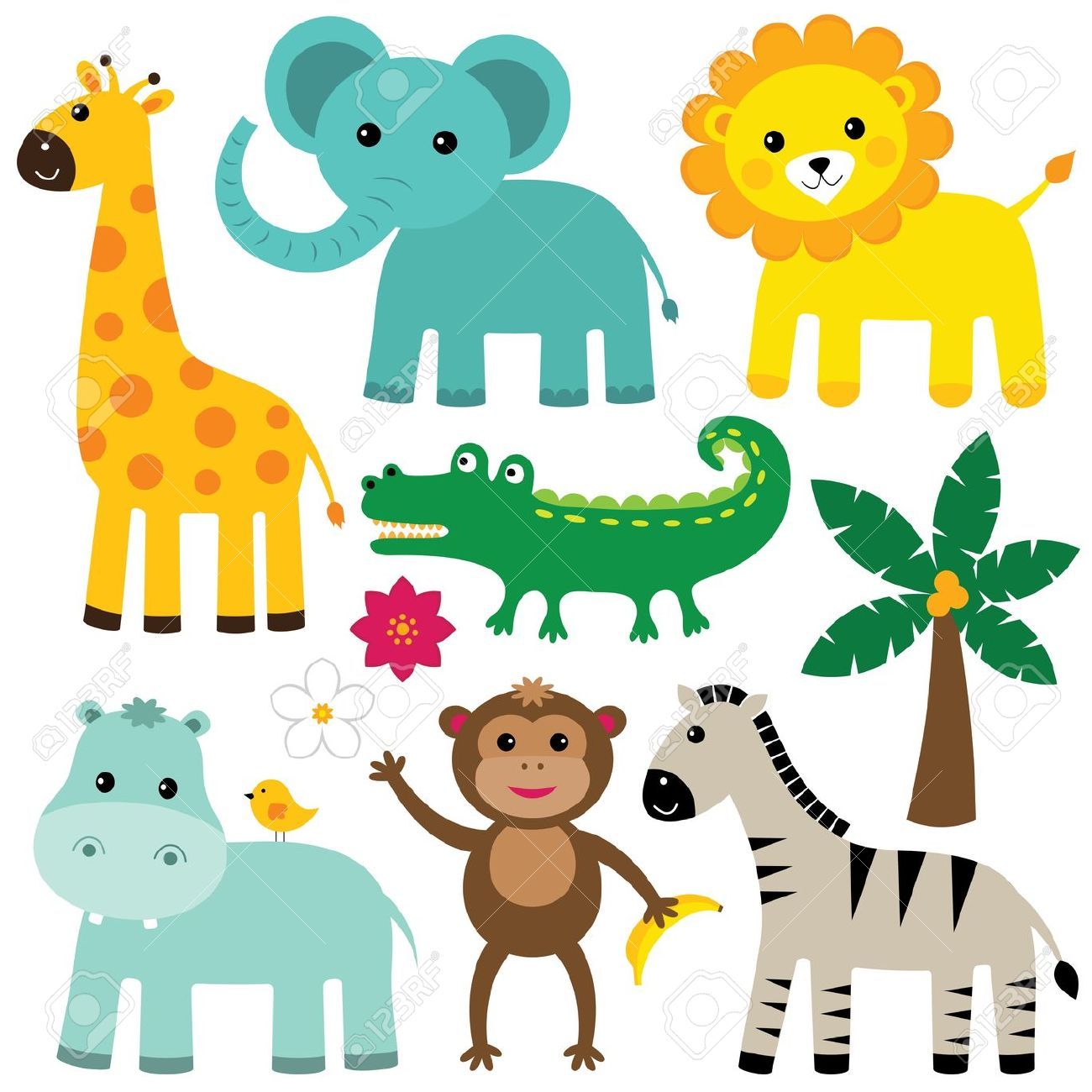 Download baby jungle animals vector clipart 10 free Cliparts ...