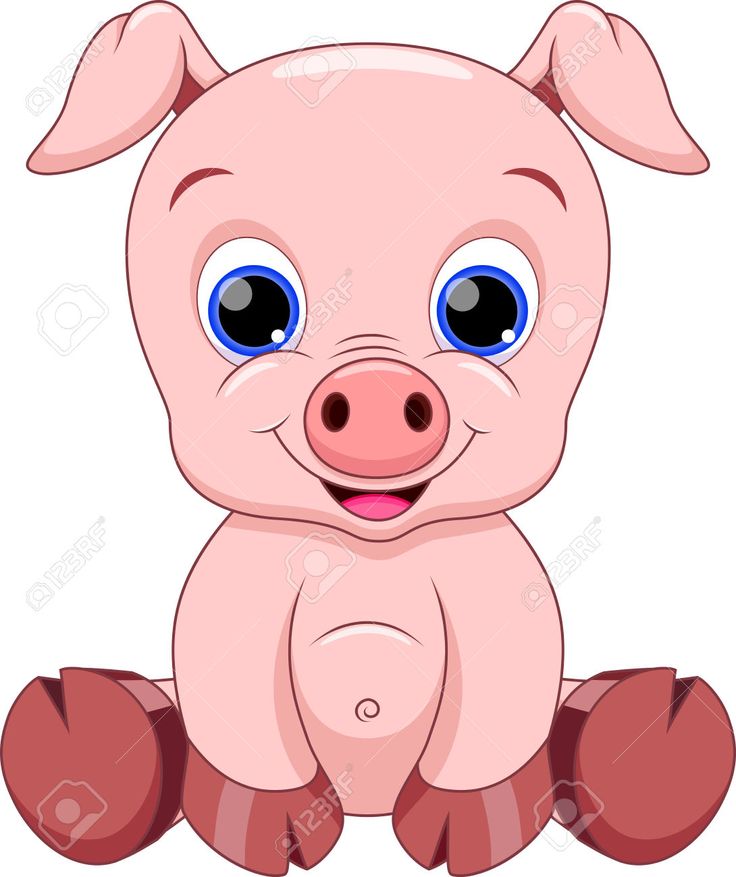 Baby Pig Clipart, Cute Pig Free Clipart.