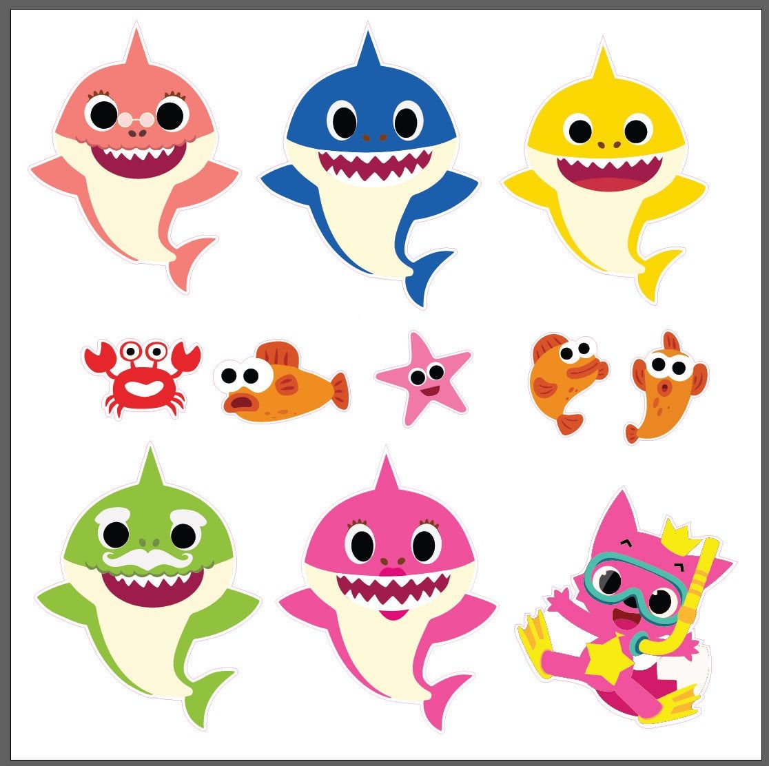 Baby Shark Characters Clip Art | Sexiz Pix