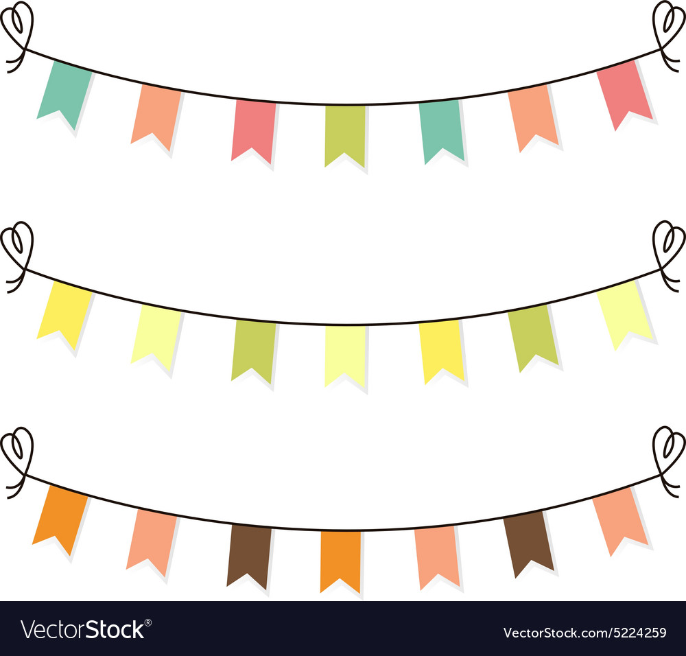 Cute flags clipart for baby shower set.