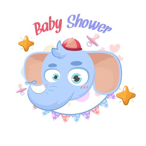 Baby shower elephant greetings.