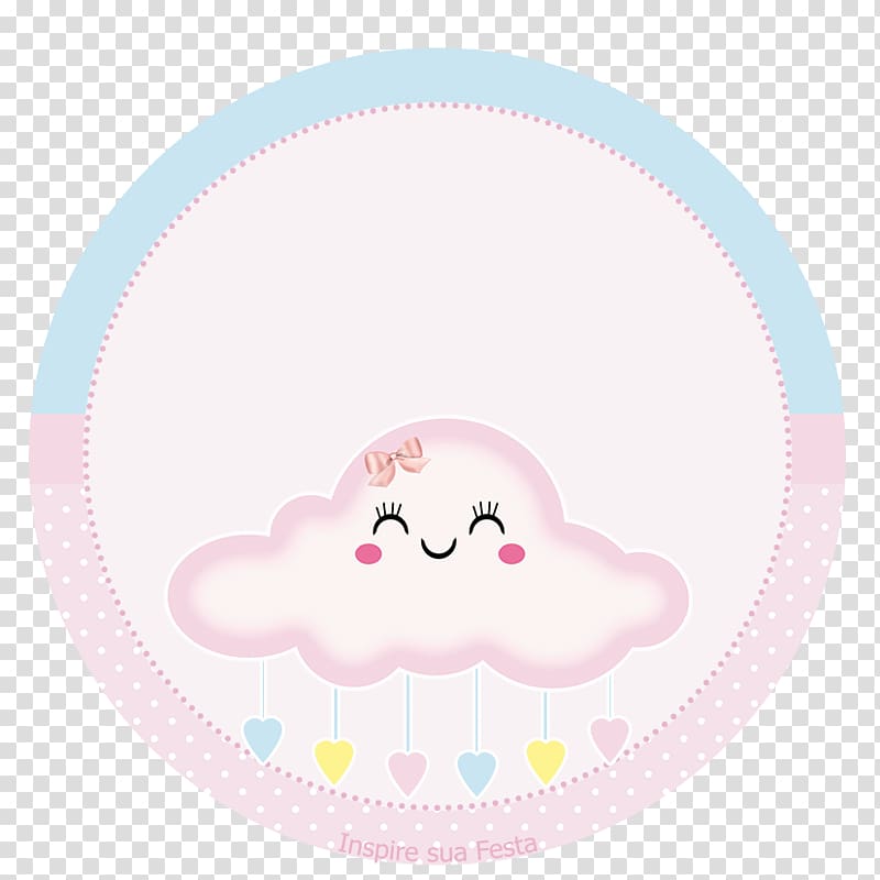 Pink cloud illustration, Rain Blessing Printing Love Baby.