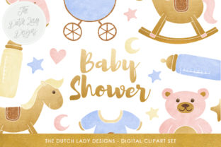 Baby Shower Clipart Set.