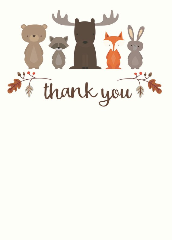 Woodland Animal Baby Shower Thank You Stationary in 2019.
