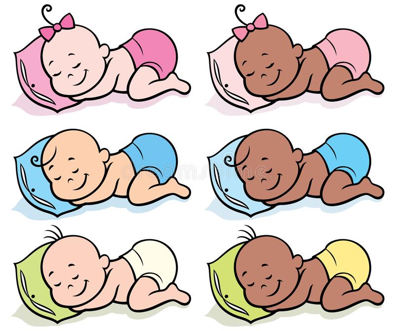 Sleeping Babies Stock Illustrations.