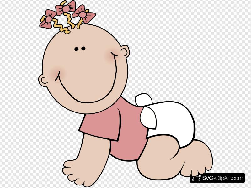 Baby Girl Crawling Clip art, Icon and SVG.