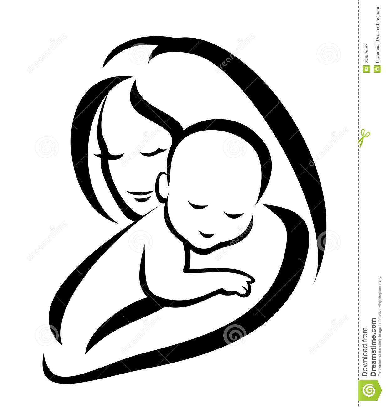 Mom and baby clipart.