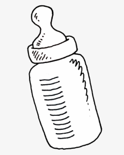 Free Baby Bottle Black And White Clip Art with No Background.