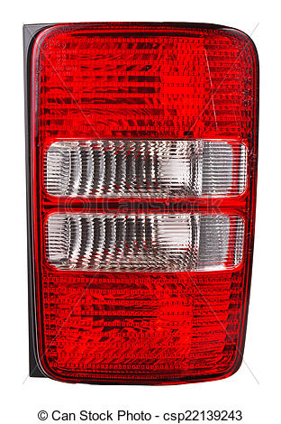 Rear of car tail lights clipart.