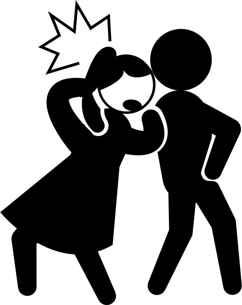 Criminal Kicking The Back Of The Head Of A Woman Svg Png.