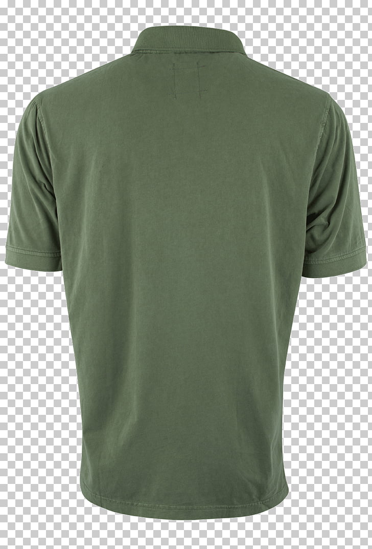 Tennis polo Green Sleeve Neck, Polo Shirt back PNG clipart.