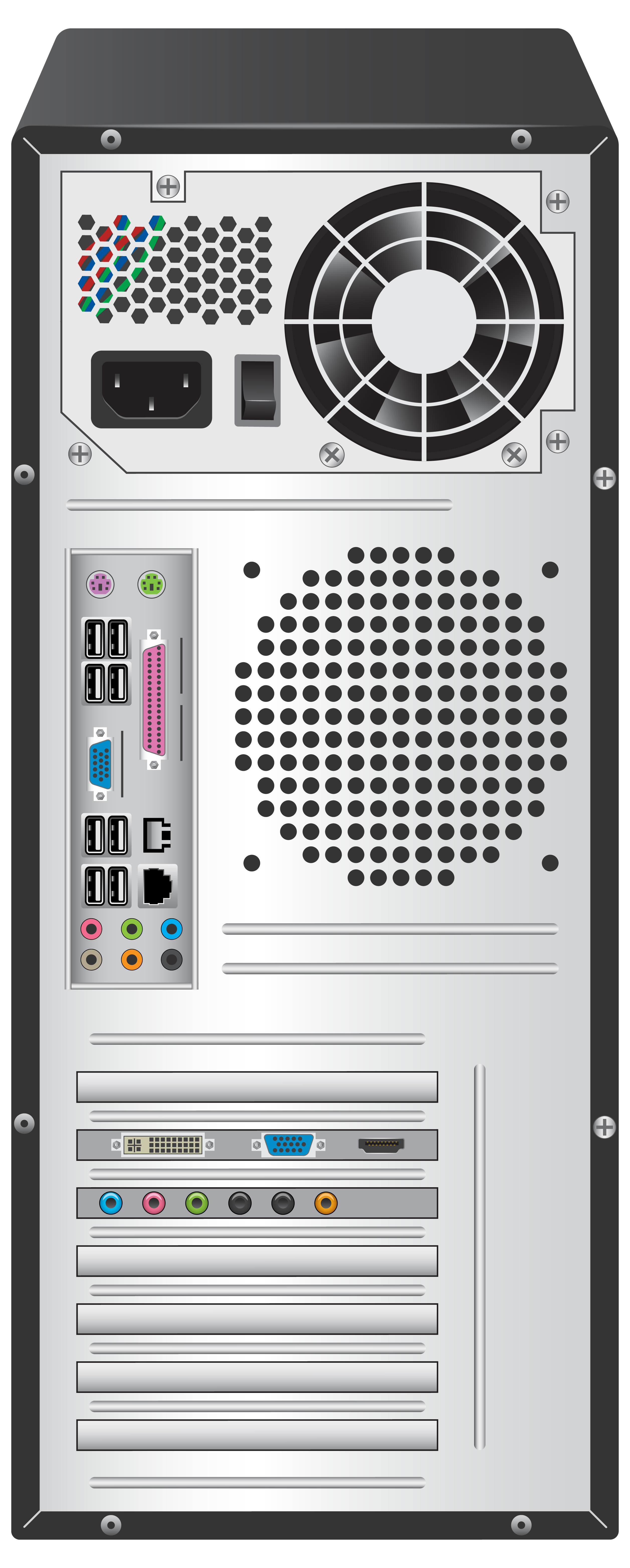 Standard Computer Case Back PNG Clipart.