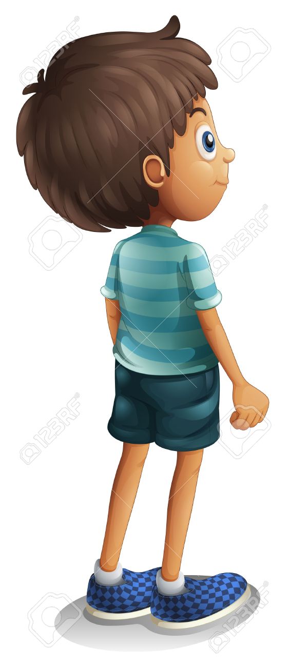 Boy back view clipart.