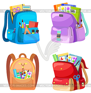 Colored School Backpack Back to School.