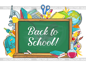 Back to School chalkboard stationery poster.