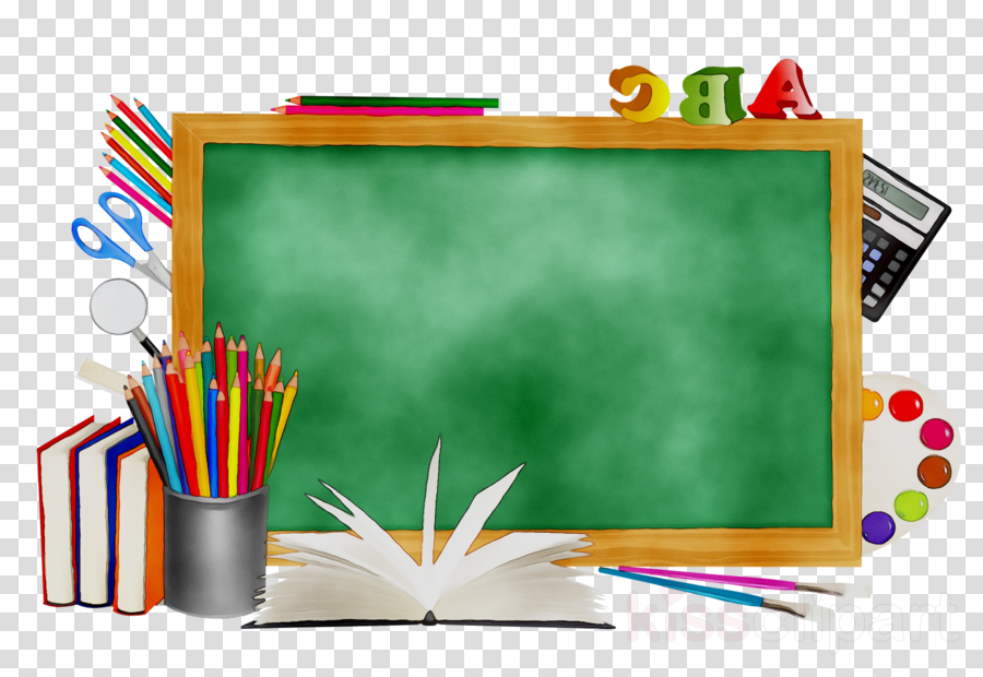 School Supplies Cartoon clipart.