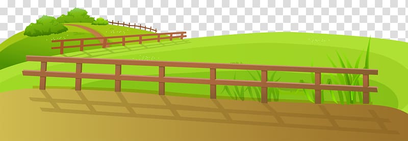 Brown wooden fence illustration, Fence , Grass Ground with.