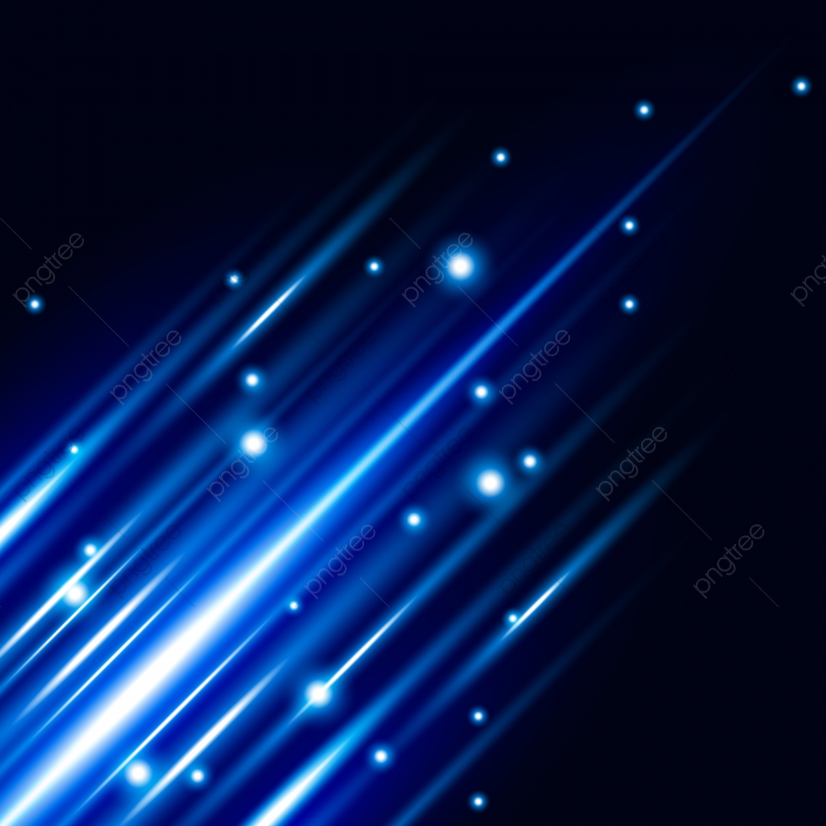 Abstract Blue Light Effect With Shine Bright Vector Background, Blue.