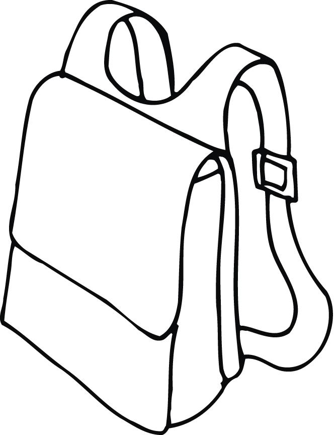 backpack clipart black and white.