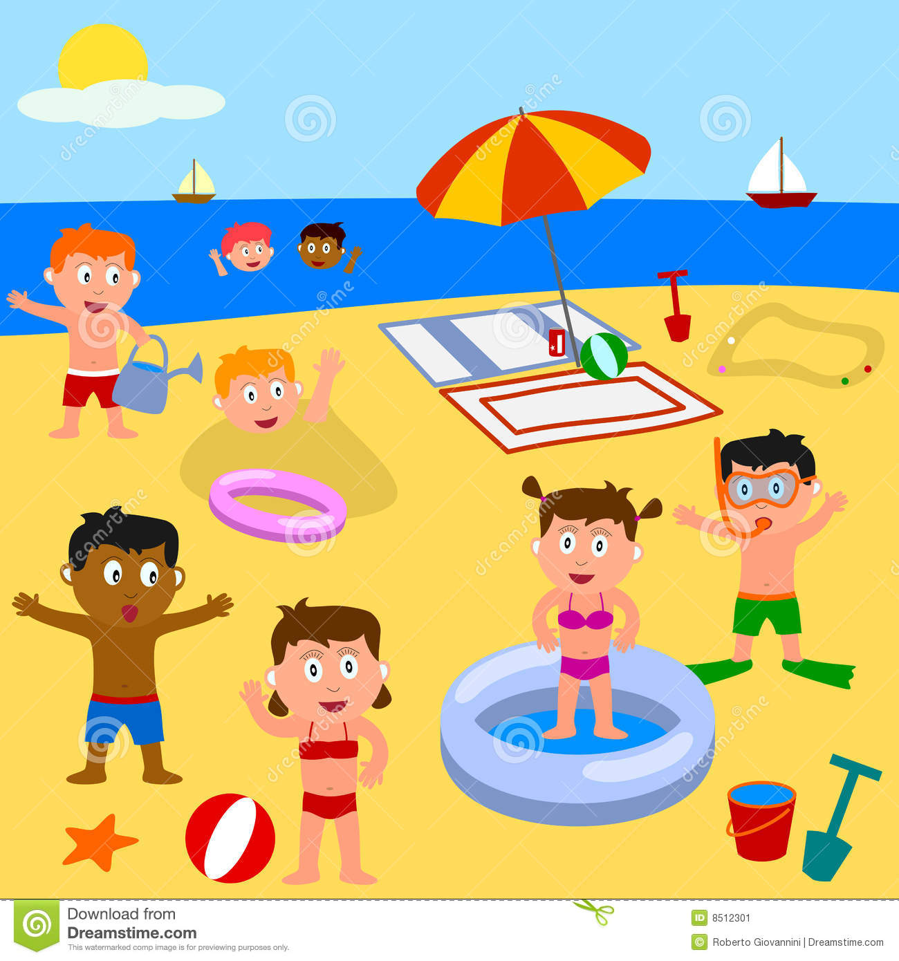 vector kids at beach clipart 10 free Cliparts | Download images on ...