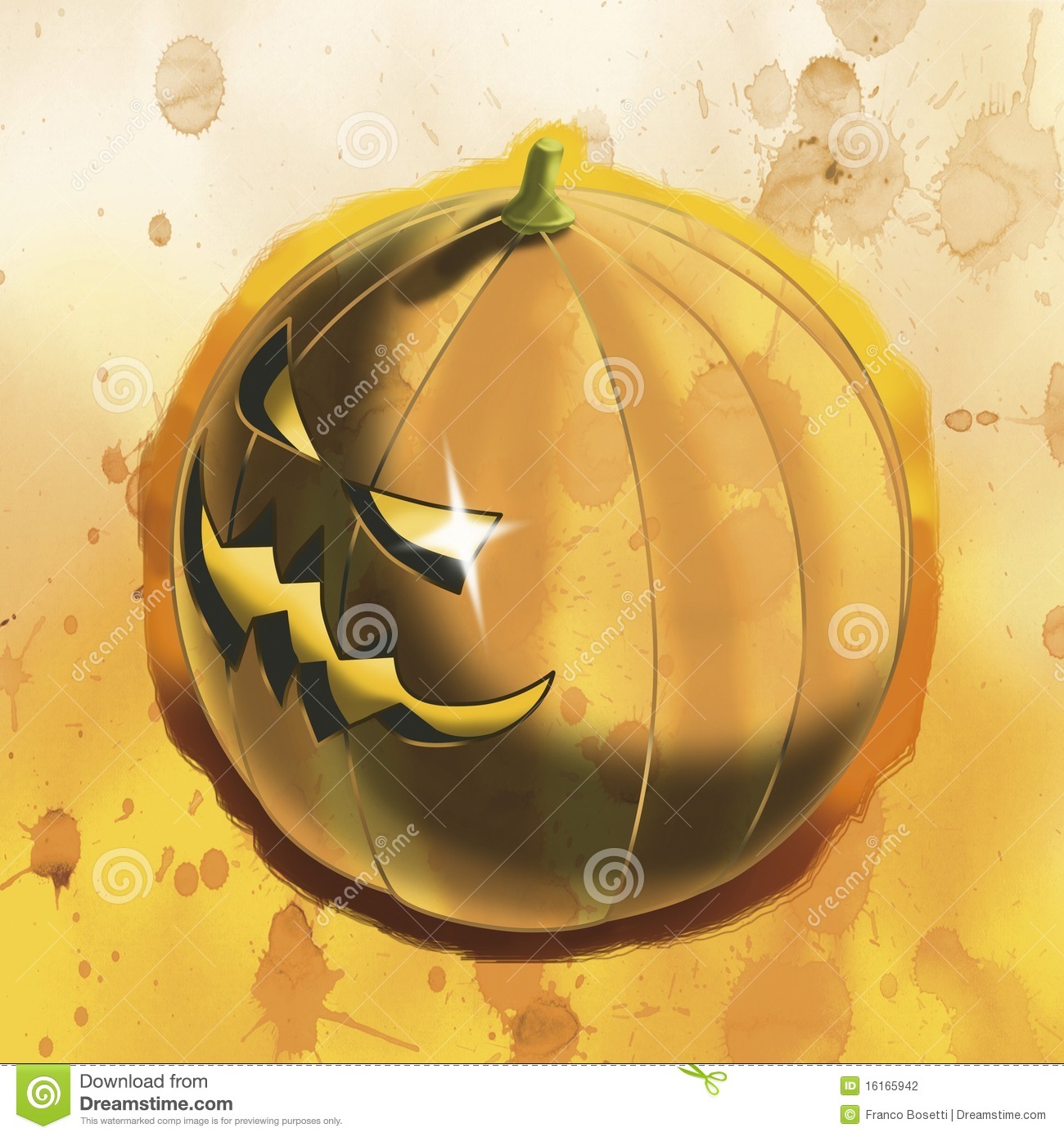 Halloween Bad Pumpkin Stock Photography.