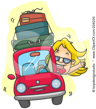 Car with luggage clipart.