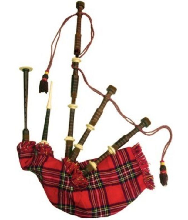 SG Musical Rosewood Bagpipe Full Silver Mounts Free Carrying Bag.