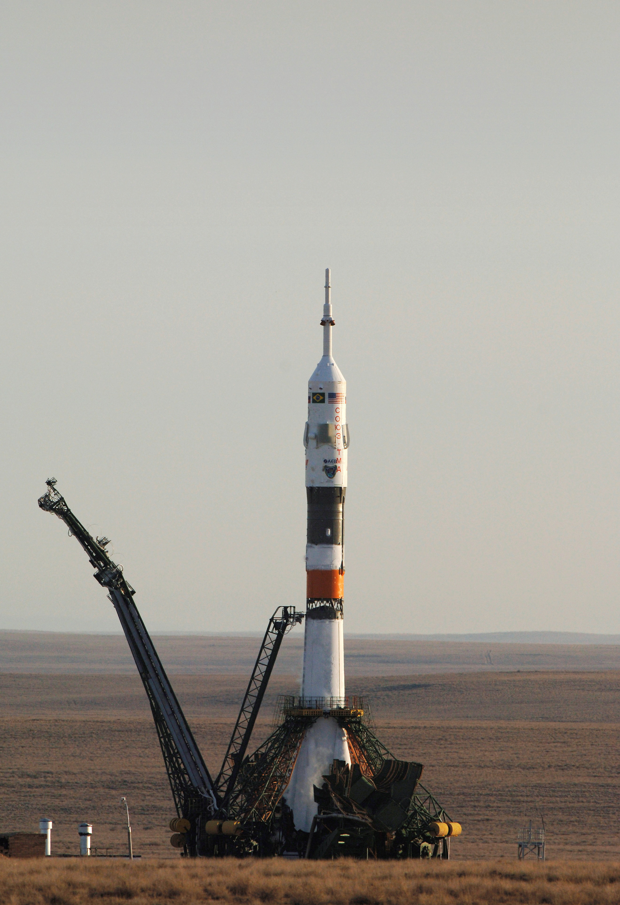 Stock Photograph of the Soyuz Rocket at the Baikonur Cosmodrome.