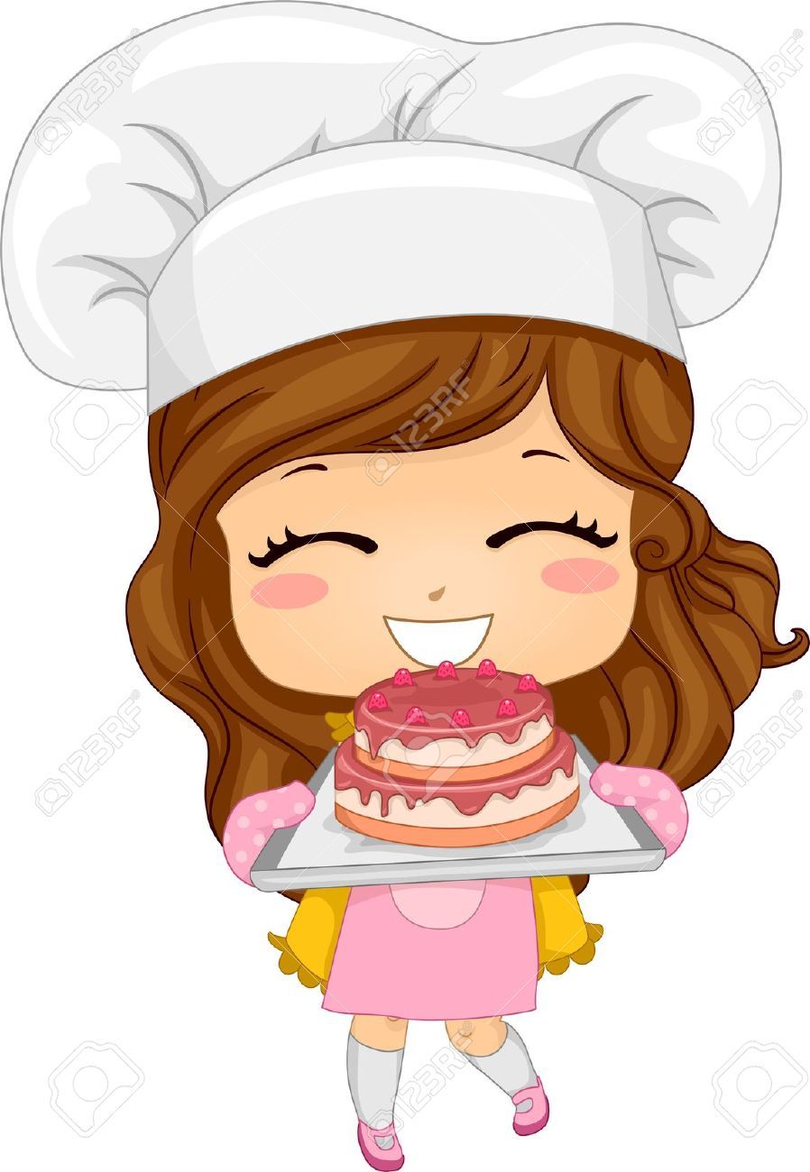 Girl Pastry Chef Clipart.
