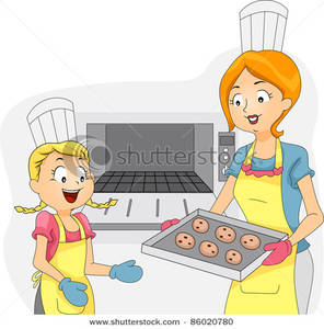 Mom Baking Cookies Clipart.