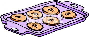 Clip Art Image of Cookies On a Cookie Sheet.