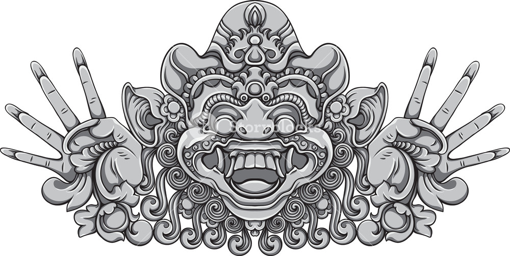 Bali Demons Vector Element Royalty.