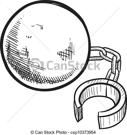 Ball and chain clipart.