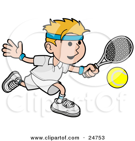 Clipart Illustration of an Athletic Blond Man Running After A.