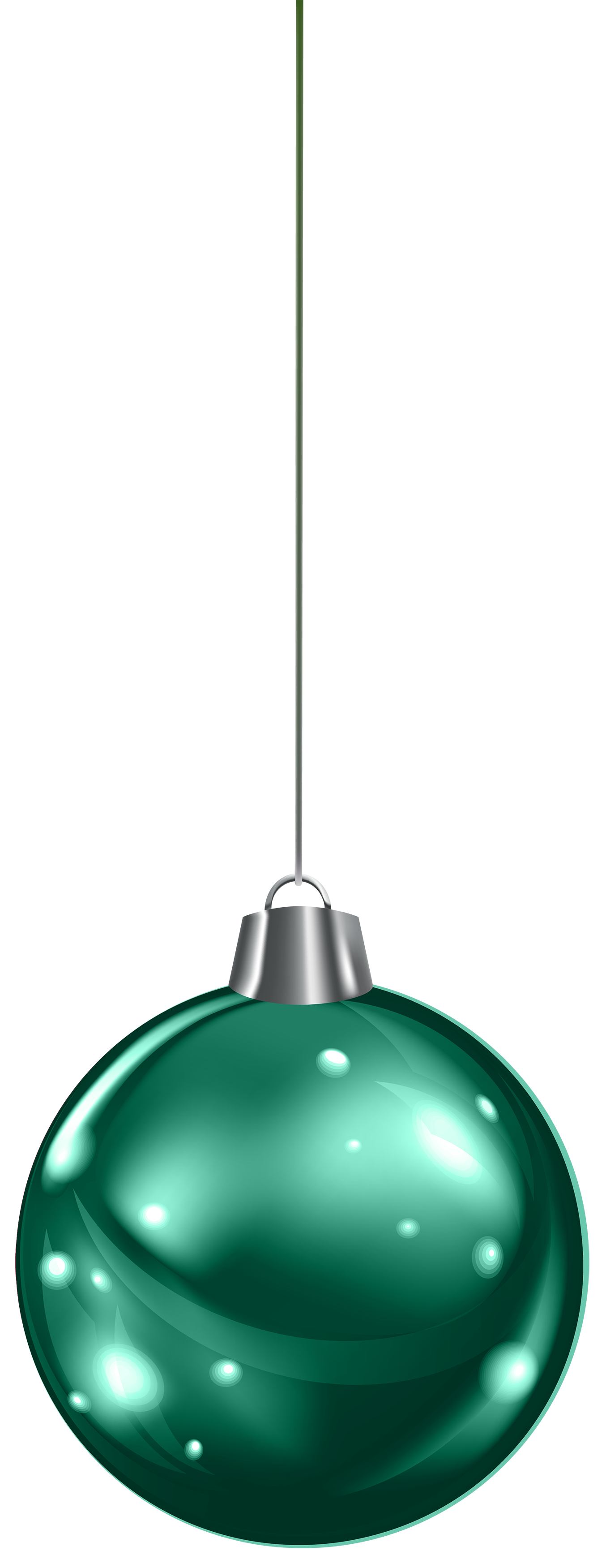 Hanging Green Christmas Ball PNG Clipart.